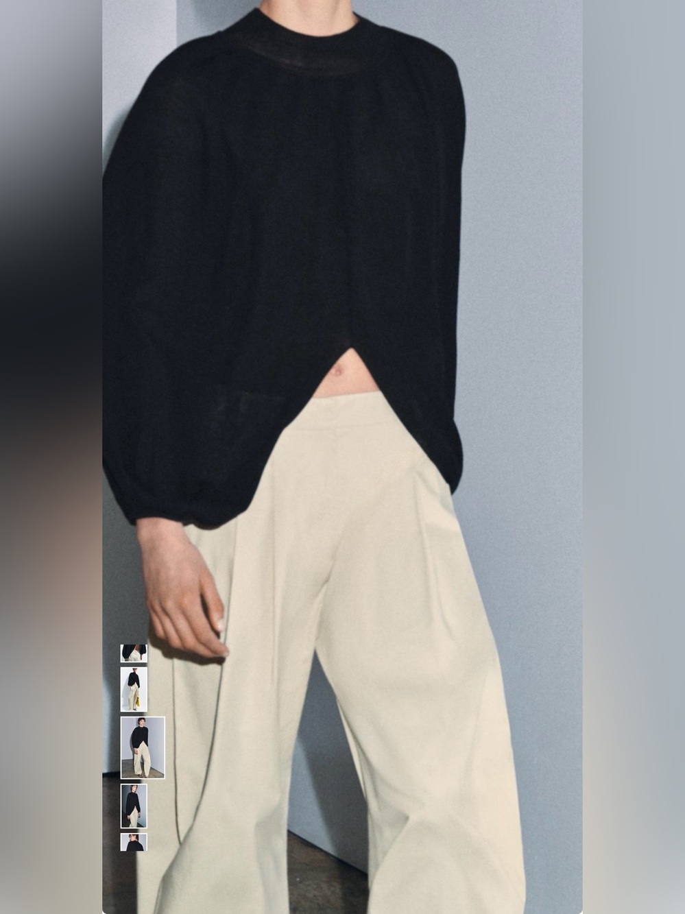 ZARA Haute Couture Fashion Statement. Black High-Neck Fine Knit Cape Top🔥🔥🔥 - Picture 4 of 10
